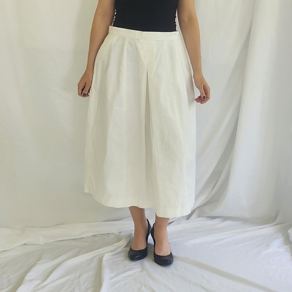 90s LL Bean White Midi Skirt